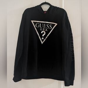 Guess Black Logo Hoodie for Men